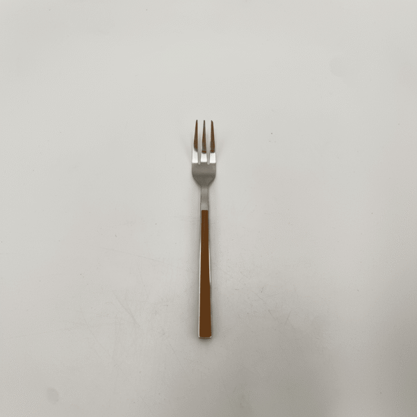 6 Piece Modern Fork Set with Wood Handle - Small Size