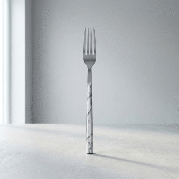 6 Piece Fork Set with Marble Handle - Regular Size