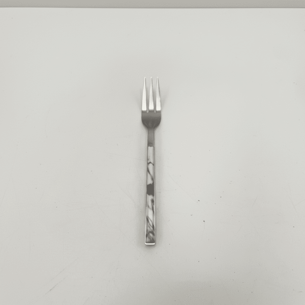 6 Piece Small White Marble Fork Set - Small Size
