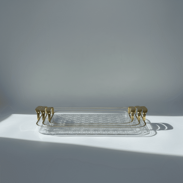 Medium Transparent Plastic Tray 36.5x25cm – Modern & Practical Choice | Mint LB