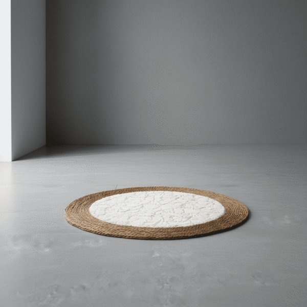 120 cm Round Carpet - Modern Essential White or Gold | Mint LB