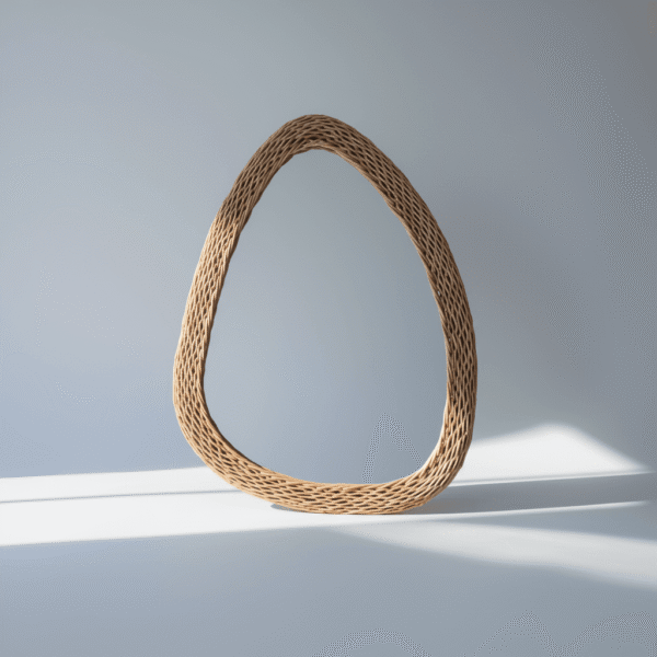 Modern Straw-Framed Mirror 68*50 cm – Elegant Accent | Mint LB