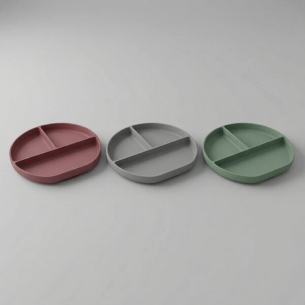 Ultimate Sage Green Silicone Baby Plate – Perfect Mealtime Divider
