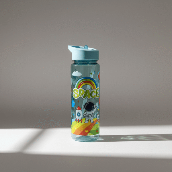 Ultimate Light Blue Kids Water Bottle – Fun Space Design