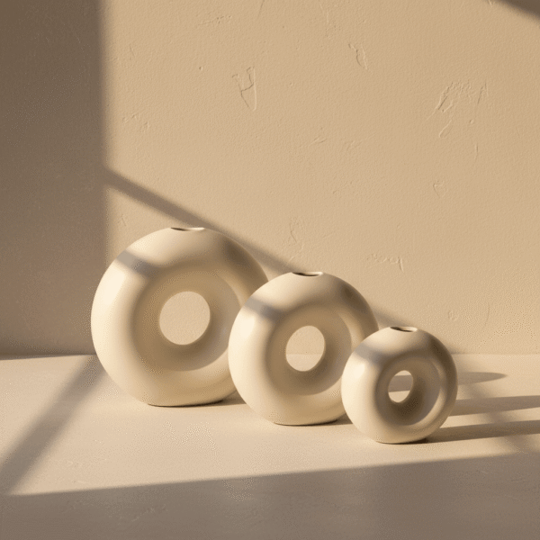 Donut Vase Medium - Modern Elegant Beige | Mint LB