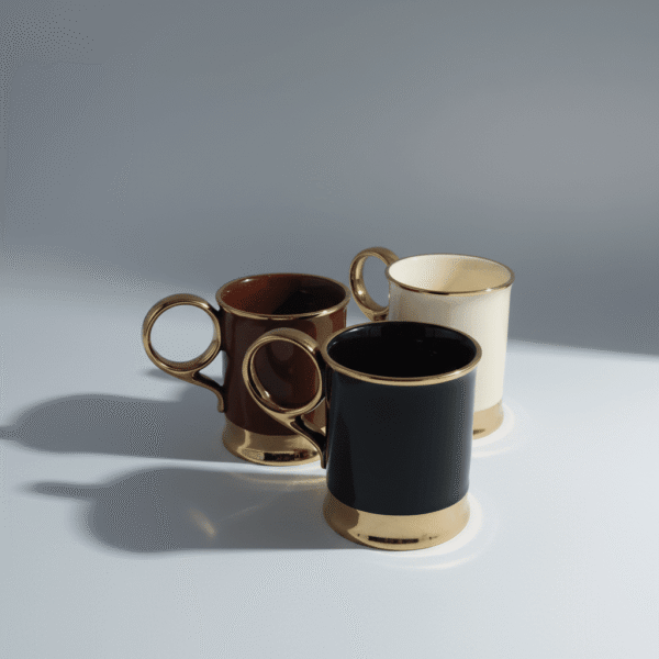 Luxury Black Gold Accent Mug – Elegant Coffee Experience 350mll