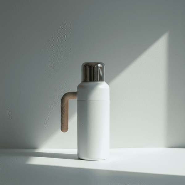 Ultimate White Thermos Water Bottle – Modern Minimalist Style 1000mll