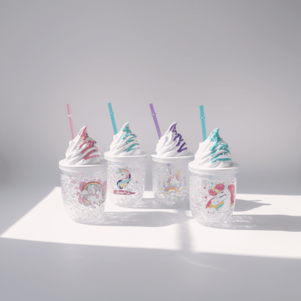 Ultimate Unicorn Glitter Drink Cup – Playful Ice-Cream Lid