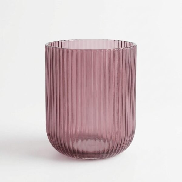 6 Piece Light Burgundy Glass Cup Set - Elegant Vintage Design