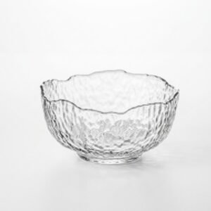 Organic Hammered Glass Serving Bowl