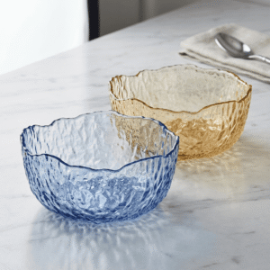 Organic Colored Hammered Glass Serving Bowl