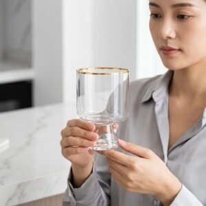 Modern Gold-Rimmed Glass (set of 6)